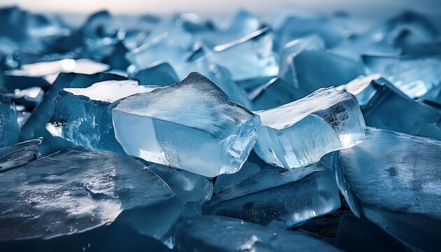 Broken Ice On The Lake Pieces Of Ice Close Up Pieces Of Ice In Nature Chunks Of Cracked Ice Closeup
