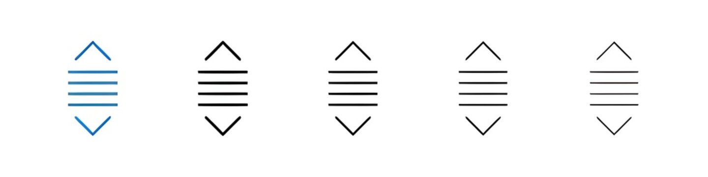List dropdown icons collection vectors for web ui. Thin line customizable illustration. Contour symbol. Vector isolated outline drawing. Editable stroke