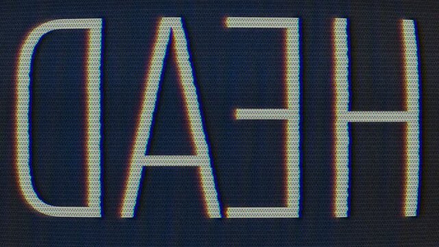 Retro film countdown leader with CRT TV pixel effect