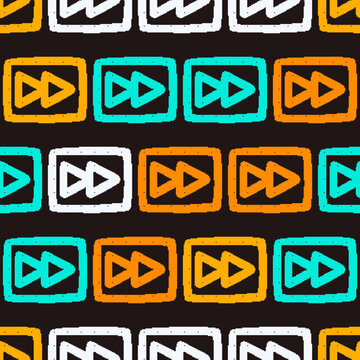 Fast Forward Arrows Rectangle Seamless Pattern