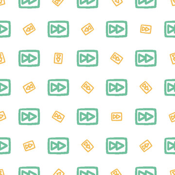 Fast Forward Symbol Seamless Pattern