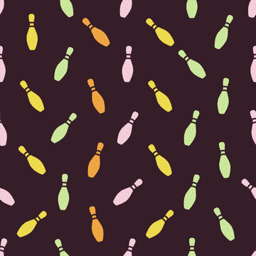 Bowling Pins Seamless Pattern