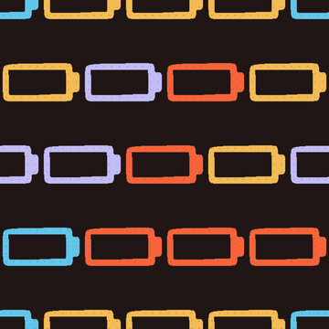 Battery Outline Seamless Pattern