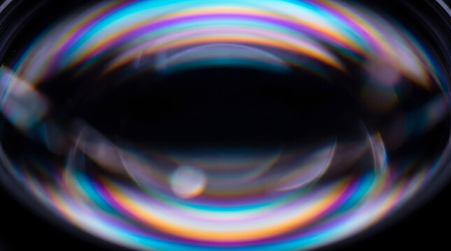 Abstract Colorful Lens Flare Optical Effect with Chromatic Aberration Patterns