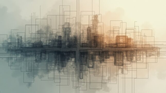 Geometr&iacute;a urbana abstracta de inspiraci&oacute;n a&eacute;rea, formada por el cruce de carreteras, las huellas de los edificios y los contornos de los cimientos