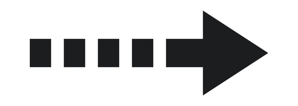 Solid black arrow pointing to the right with straight edges, sharp tip and minimal graphic design.