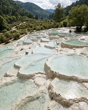 Natural Terraces of Baishuitai, Yunnan, China.