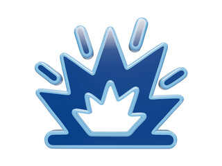 Glossy 3D blue explosion icon with rounded edges and light reflections isolated on a transparent background © Trendy_Desing