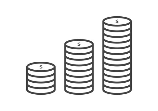 Stacked coins icon representing financial growth and money savings