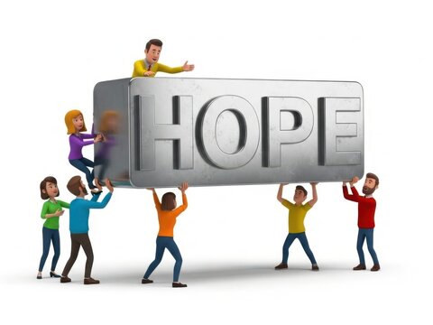 Team lifting hope sign collaboration inspiration