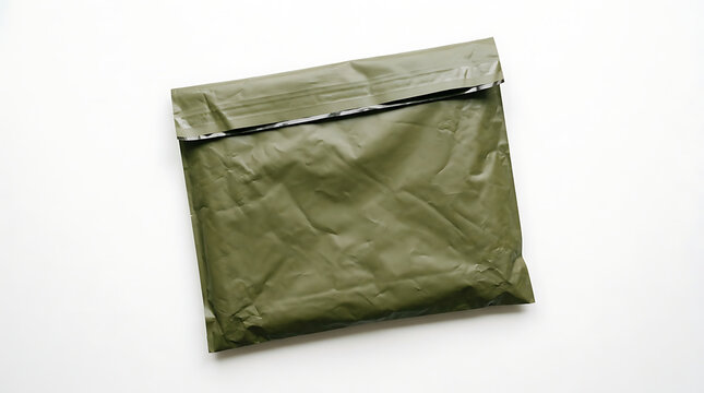 Green canvas drawstring pouch mockup for product packaging design