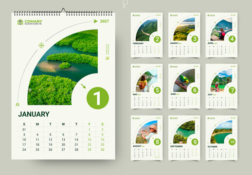 2027 Nature Calendar Template Design