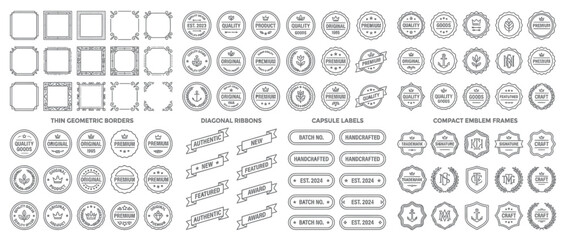 Fototapeta premium Geometric Borders and Emblem Designs