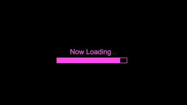 Now Lodingが動くポップなローディングバー（ピンク）（透過）