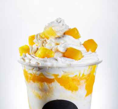 Mango Smoothie with Whipped Cream