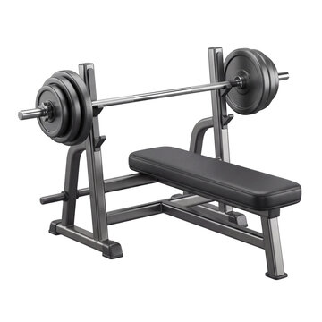 3D Barbell Bench Press with Weight Plates