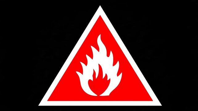 Standard flammable hazard pictogram with warning symbol for hazardous materials, chemical safety, fire prevention, industrial protection and globally harmonized workplace labeling