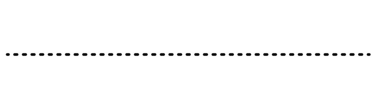 Black Dotted Dashed Line Horizontal Divider Graphic Element Isolated on Transparent Background PNG