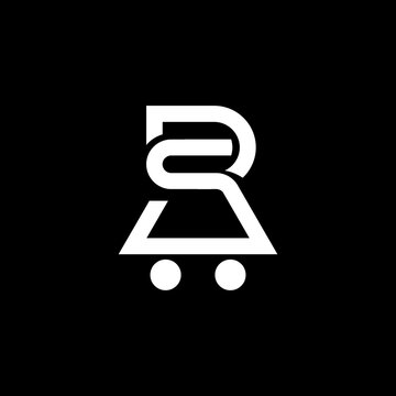 Letter RS Shopping Cart Monogram Logo Vector