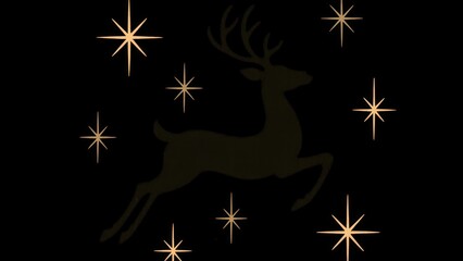 Obraz premium Elegant reindeer silhouette with stars.