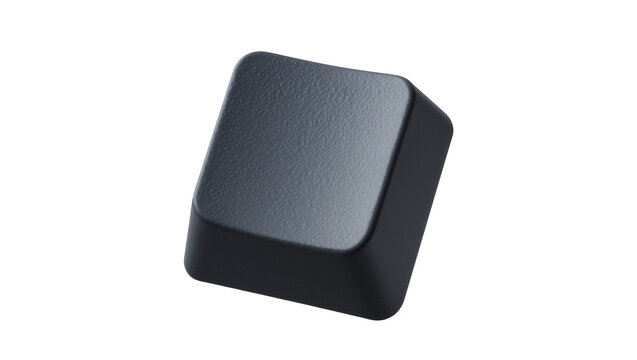 Dark gray textured keyboard keycap, isolated on transparent background