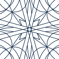 Complex Geometric Center Line Art Seamless Pattern