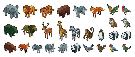 Isometric Pixel Art Animals Collection © prasetya