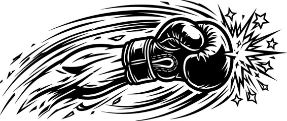Fototapeta premium Punching Boxing Glove Dynamic Action Isolated