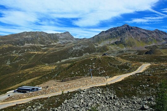 Austrian Alps - view from the path to the upper cable car station
