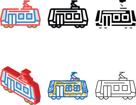 tram city transport color icon vector. tram city transport sign. isolated symbol illustration mix