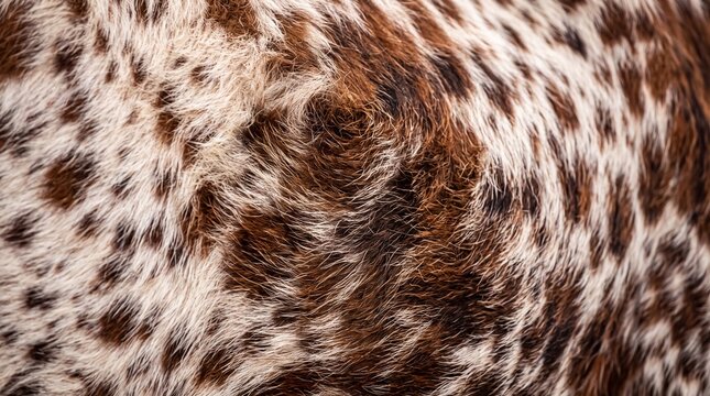 Brown and White Spotted Cowhide Fur Texture Background