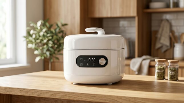 Versatile smart kitchen appliance in a contemporary home for easy cooking and baking.