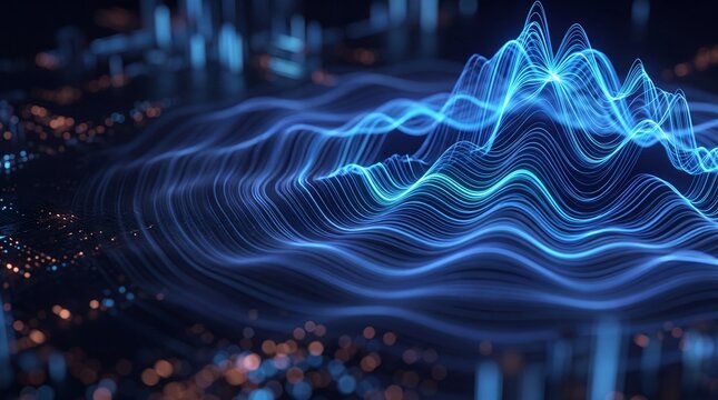 Digital Sound Wave and Big Data Visualization Concept