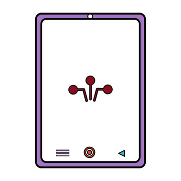 Digital tablet device icon line artificial intelligence colorful