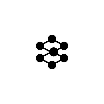Peer to peer icon. Solid black glyph of a p2p network for decentralized crypto.