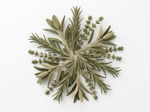 Fresh sprigs of rosemary sage and thyme perfect for seasonal cooking and culinary creations