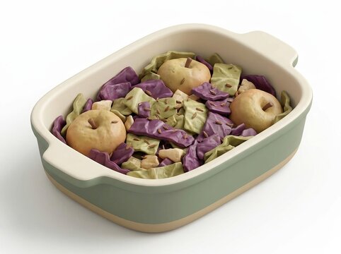 Delicious braised cabbage with apples and caraway seeds for seasonal harvest cooking