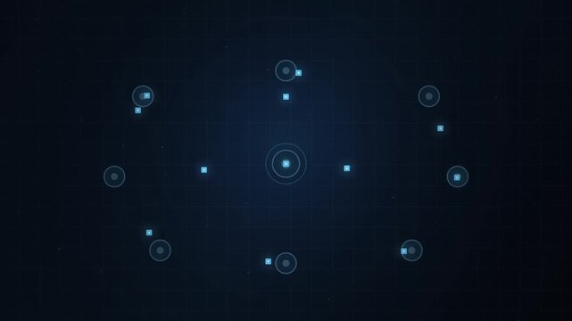Futuristic digital data visualization with blue hud interface elements