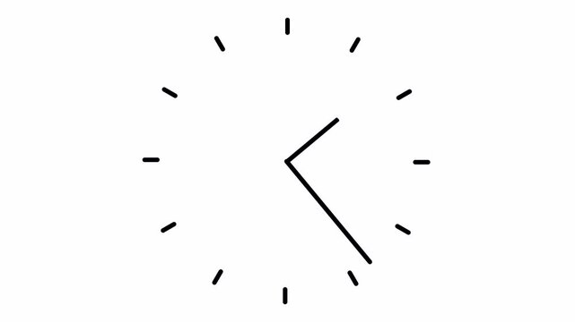 Analog Clock Spinning Animation, With Alpha Channel Included. Clock Animation On A White Background, 4K Animation.