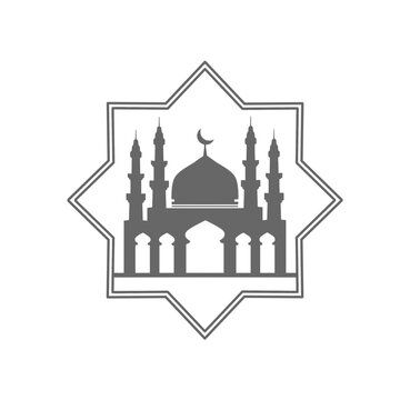vector icon mosque vector illustration silhouette, logo 