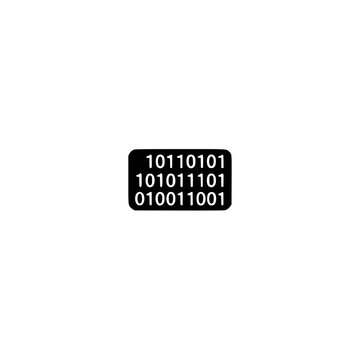Binary code icon. Solid black glyph of binary digits for data programming and computing.