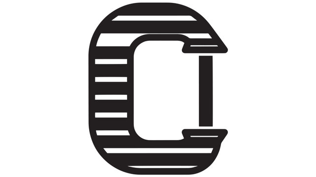C-clamp tool icon stylized as a letter C for industrial design projects.