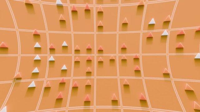 3d animated background grid and moving triangles in a patter suitable for modern visuals and motion graphics