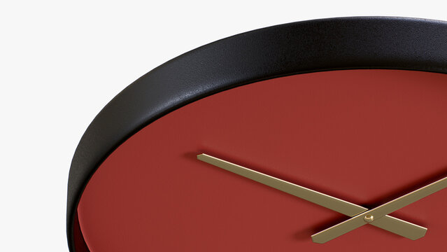Red Clock 3D Rendering	