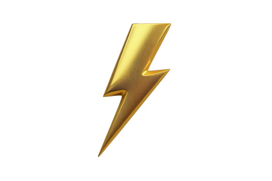 Metallic golden lightning bolt symbol