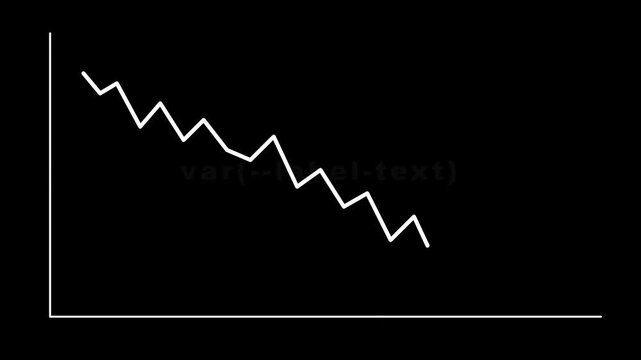 A simple white line graph showing a downward trend on a black background.
