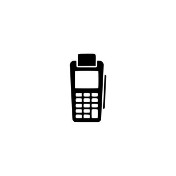 POS terminal icon. Solid black glyph of a card machine for payment checkout.