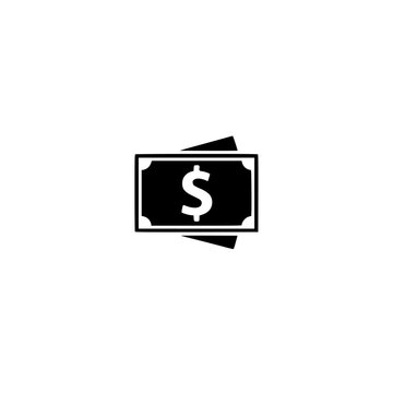 Salary deposit icon. Solid black glyph of a paycheck deposit for income banking.