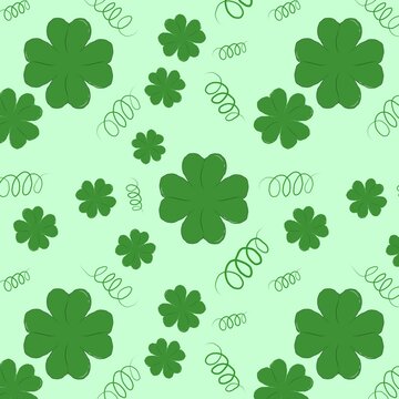 four leaf clover Seamless pattern