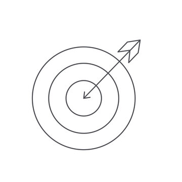 Archery target and arrow outline icon